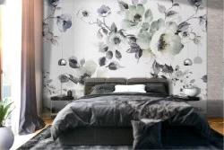 Refined vintage nature flowers wallpaper.