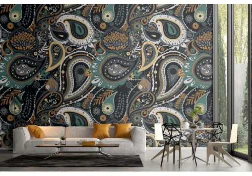 Vintage leaves pattern wallpaper.