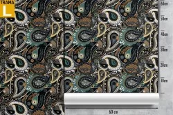 Carta da Parati foglie vintage pattern.