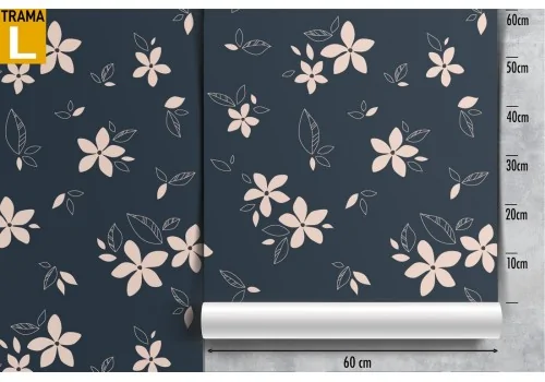 Wallpaper with stylized white flowers modern pattern. 2