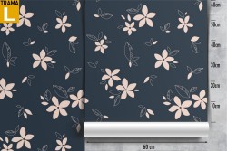 Carta da Parati fiori stilizzati bianchi pattern moderno.