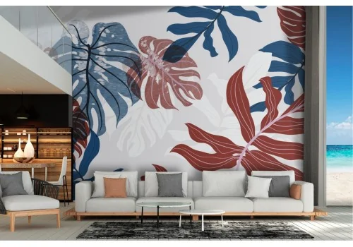 Modern abstract nature wallpaper tropical leaves