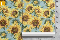 Sunflower nature vintage pattern wallpaper.