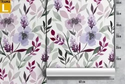 Carta da Parati fiori violetto natura pattern moderno.