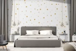 Carta da Parati decorazione glamour luxury a pois moderna.