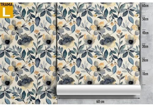 Wallpaper with flowers and leaves vintage pattern. 2