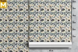 Carta da Parati Fiori Natura Vintage Foglie