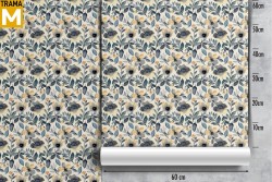 Vintage Nature Flowers Wallpaper Leaves