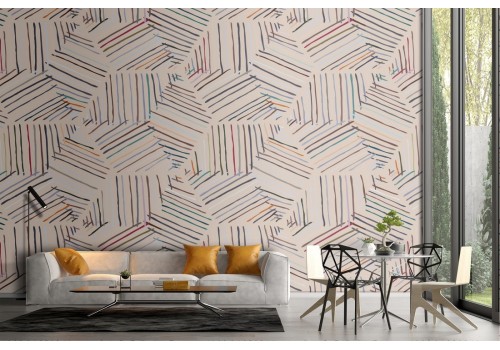 Geometric stripes design wallpaper decoration.