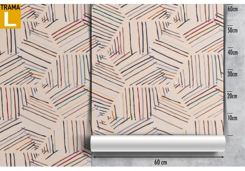 Carta da Parati decorazione geometrica righe design. 2