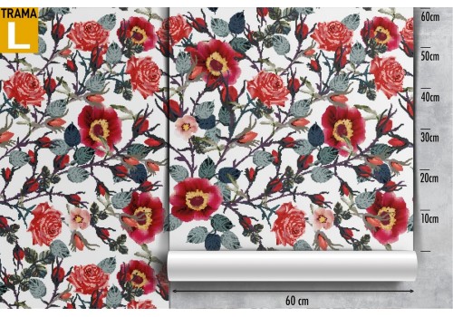 Vintage red flowers nature wallpaper. 2