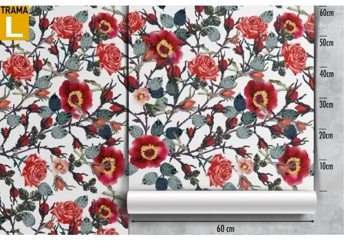 Vintage red flowers nature wallpaper. 2