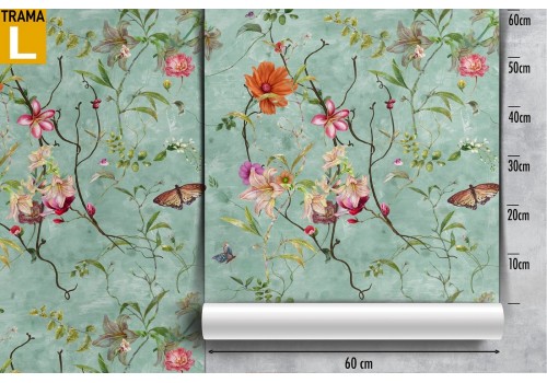 Wallpaper flowers and butterflies vintage nature pattern. 2