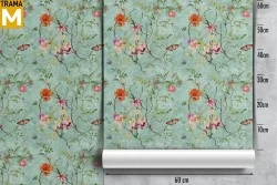 Carta da Parati animali Fiori Natura Vintage