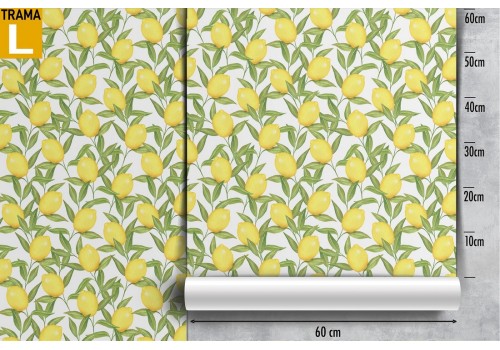 Lemon nature pattern yellow wallpaper. 2
