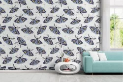 Carta da Parati farfalle natura pattern vintage.