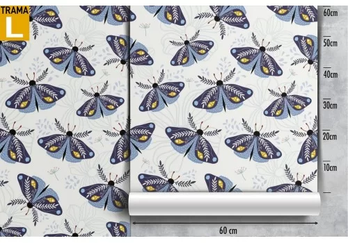Carta da Parati farfalle natura pattern vintage. 2