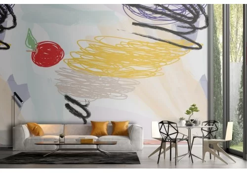 Carta da Parati decorazione astratta stravagante vintage.