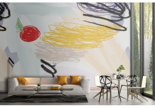 Wallpaper with extravagant vintage abstract decoration.