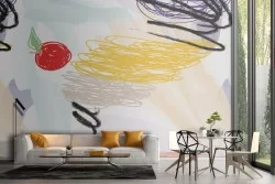 Carta da Parati decorazione astratta stravagante vintage.