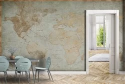 Carta da Parati cartina mappamondo stile antico