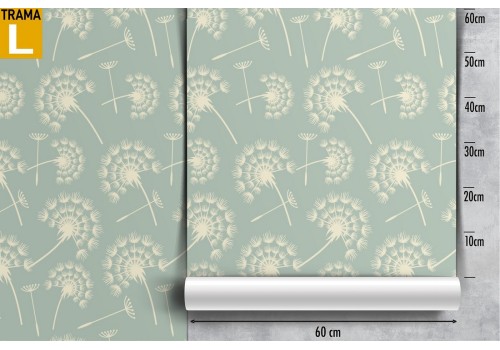 Wallpaper dandelion flowers stylized vintage pattern. 2