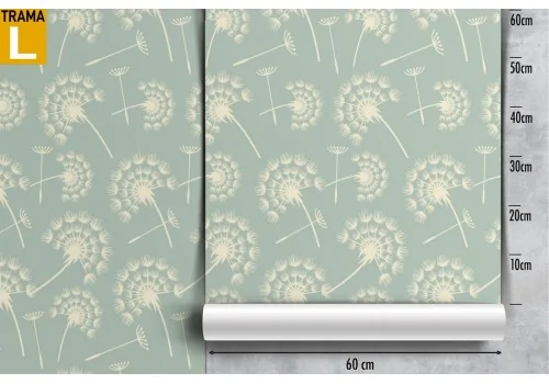 Wallpaper dandelion flowers stylized vintage pattern. 2