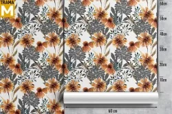 Stylized Nature Flowers Leaves Wallpaper