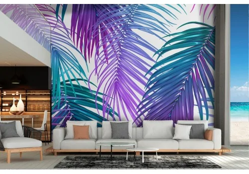 Tropical leaves wallpaper modern nature design