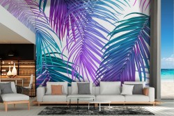 Tropical leaves wallpaper modern nature design
