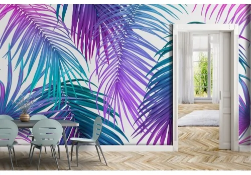 Tropical leaves wallpaper modern nature design 2