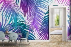 Tropical leaves wallpaper modern nature design