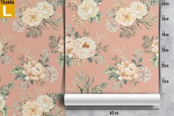 Carta da Parati fiori bianchi stile vintage natura.