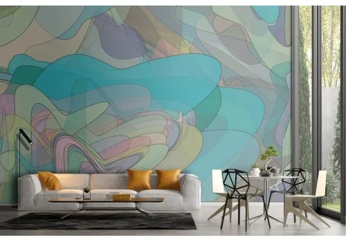 Modern abstract blue wallpaper decoration.