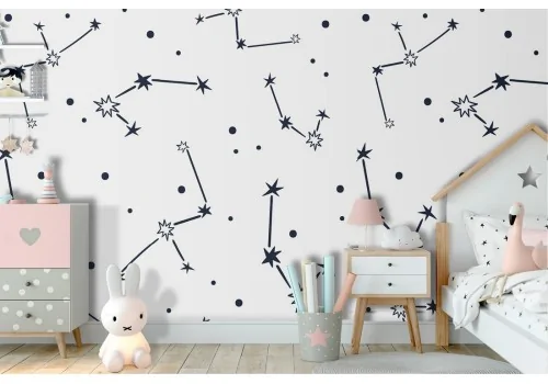 Stylized stars wallpaper for children's room.