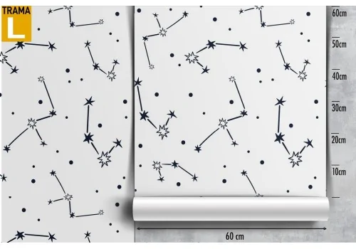 Stylized stars wallpaper for children's room. 2