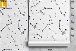 Stylized stars wallpaper for children's room.