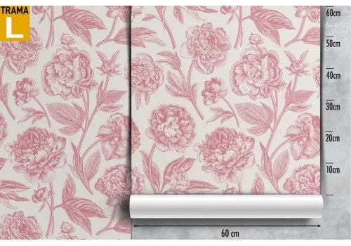 Vintage stylized pink floral wallpaper. 2