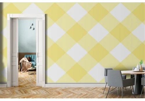 Geometric decoration wallpaper yellow stripes.