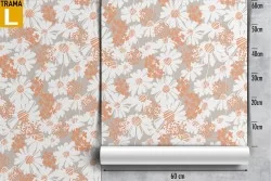 Carta da Parati margherite fiori natura vintage.