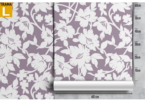 Modern stylized nature white flowers wallpaper. 2