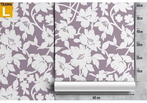 Modern stylized nature white flowers wallpaper. 2