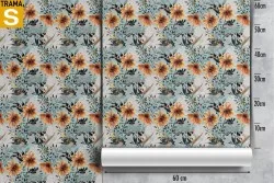 Carta da Parati Design e Stili Flora e Fauna Fiori Natura Vintage