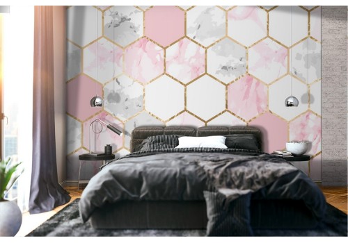 Modern geometric wallpaper decoration tiles.