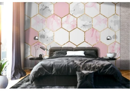 Modern geometric wallpaper tile decoration.
