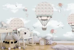 Wallpaper Airplanes Rockets Hot Air Balloons