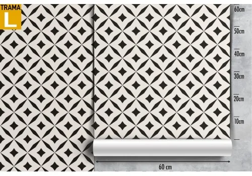 Vintage black and white geometric wallpaper decoration. 2