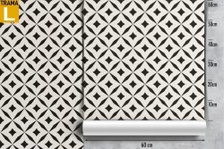 Vintage black and white geometric wallpaper decoration.