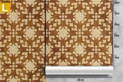 Carta da Parati decorazione geometrica vintage marrone.