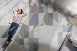 Wallpaper with concrete surface and geometries